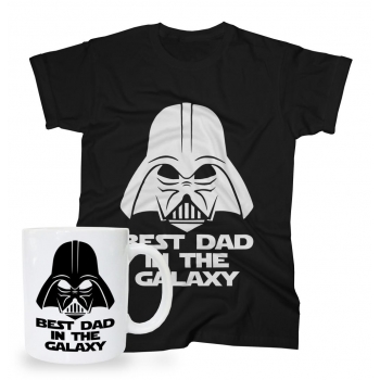 Zestaw na Dzień Ojca dla Taty koszulka + kubek Best Dad in the galaxy